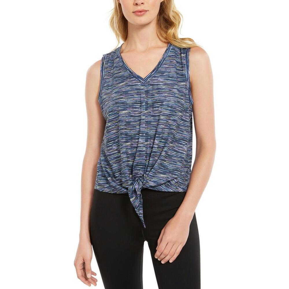 Ideology Womens Striped Tie Front Tank Top Size M